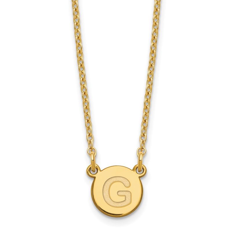 Kazi Luxury Silver Gold-Plated Tiny Circle Block Letter G Initial Necklace 89$